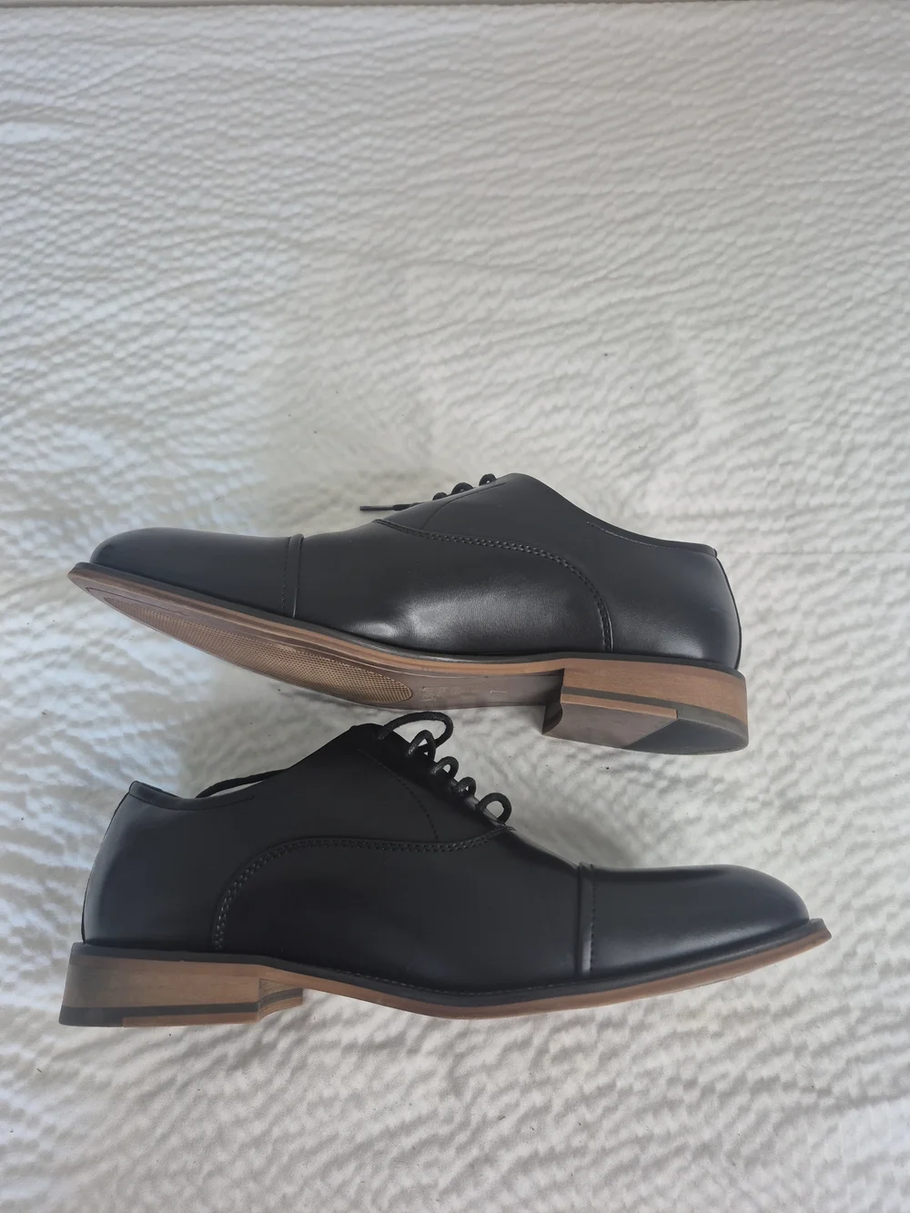 BRUNO MARC Louis 2 Mens 7 Black Cap Toe Oxford Business Formal Dress Shoes